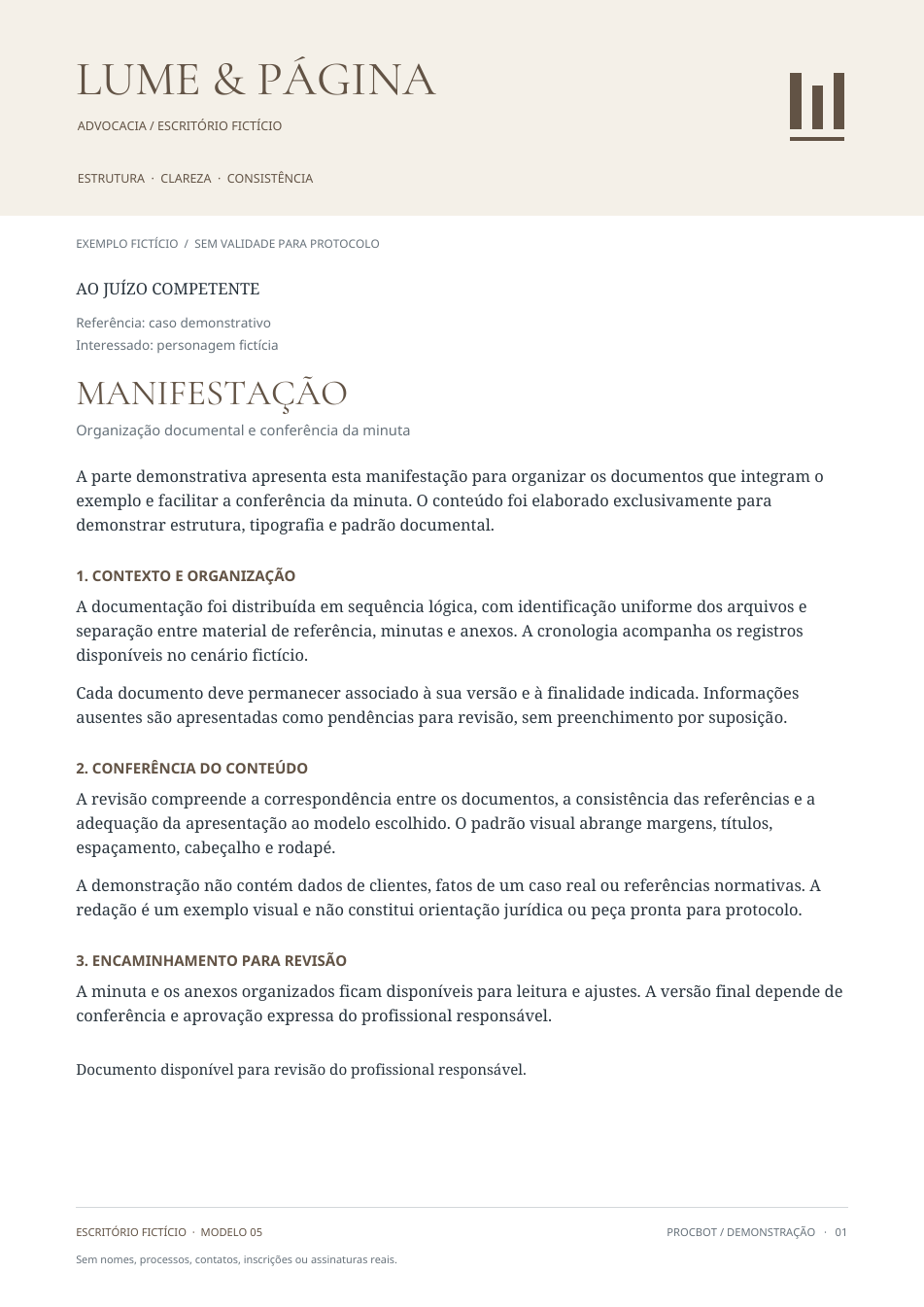Timbrado fictício Lume & Página