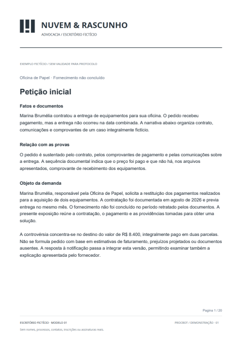 Petição inicial · Oficina de Papel · página 1 de 20